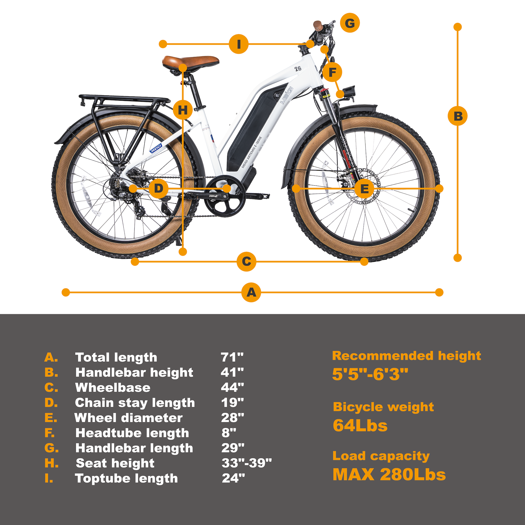 DWMEIGI Artemis 48V/16Ah 750W Fat Tire Electric Bike