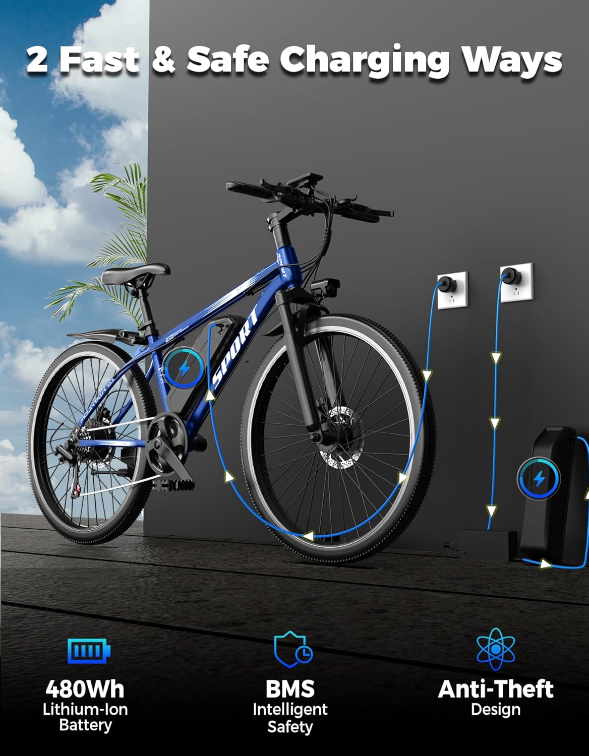 Misodo Electric Bike for Adults, 1500W Peak Mountain Ebike with 25 MPH