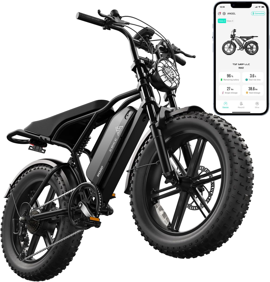 Electric Bike for Adults 1500W Peak 20" Fat Tire All-Terrain E-Bike 60/110 Miles 28 MPH Electric Dirt Bike