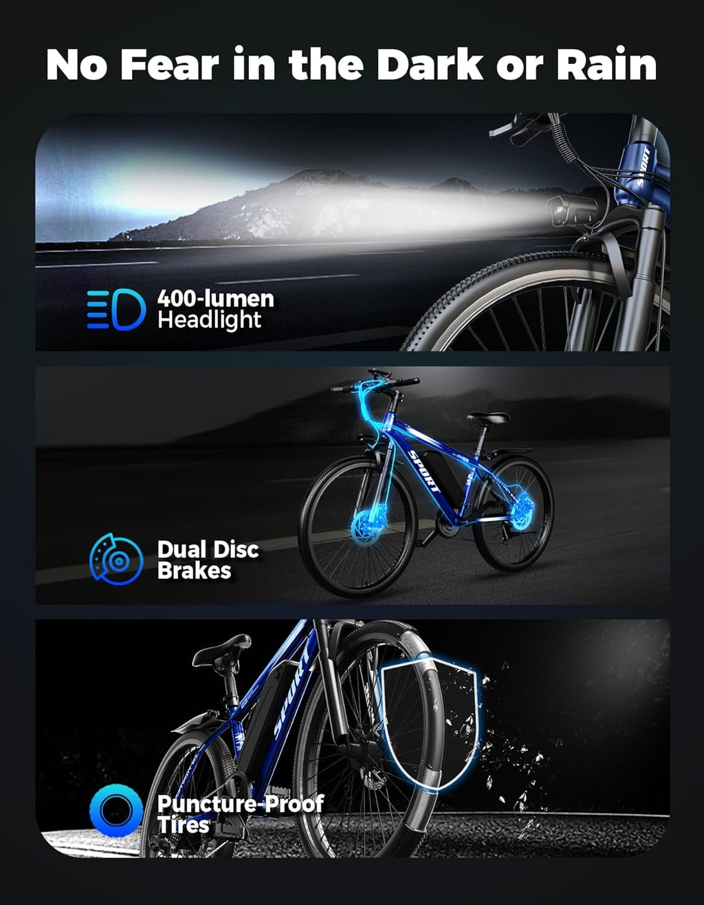 Misodo Electric Bike for Adults, 1500W Peak Mountain Ebike with 25 MPH