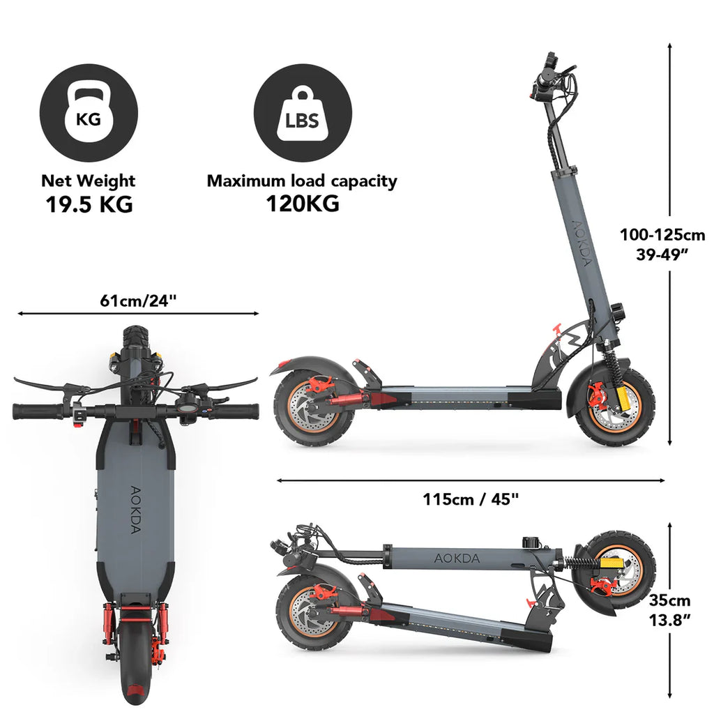 AOKDA A1 48V/12.5Ah 800W Electric Scooter