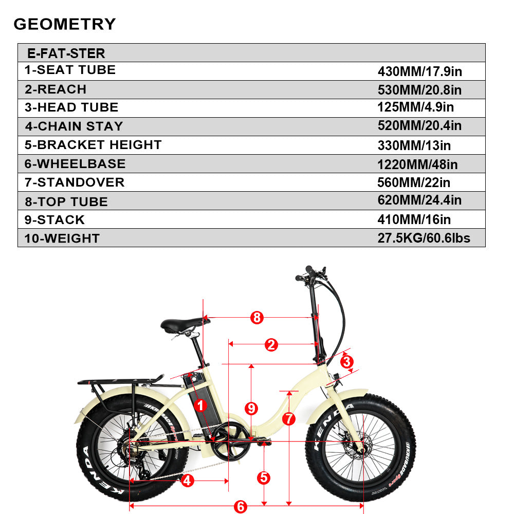 EUNORAU E-FAT-STEP 48V 12.5Ah/17.5Ah 500W Folding Step-Thru Electric Bike