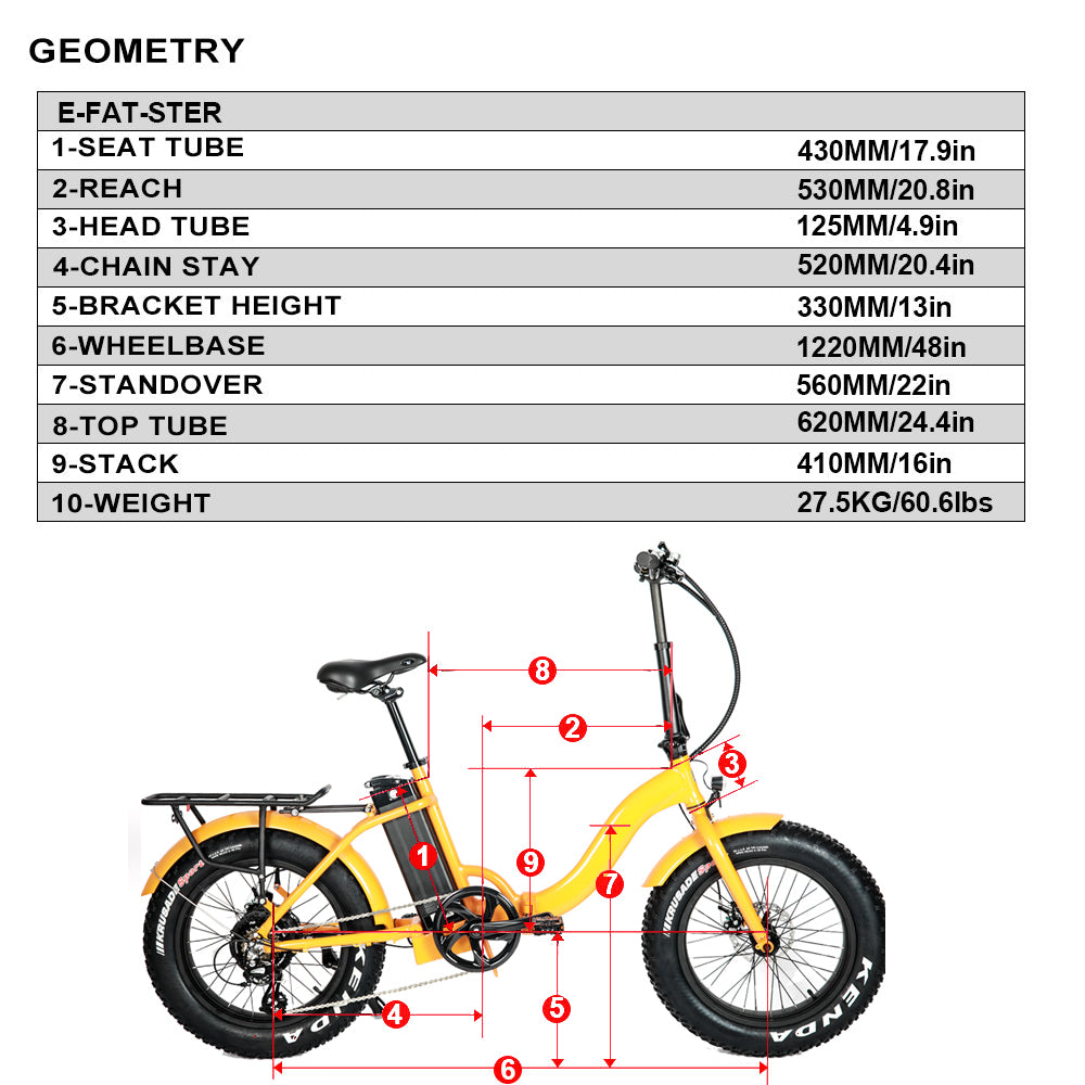 EUNORAU E-FAT-STEP 48V 12.5Ah/17.5Ah 500W Folding Step-Thru Electric Bike