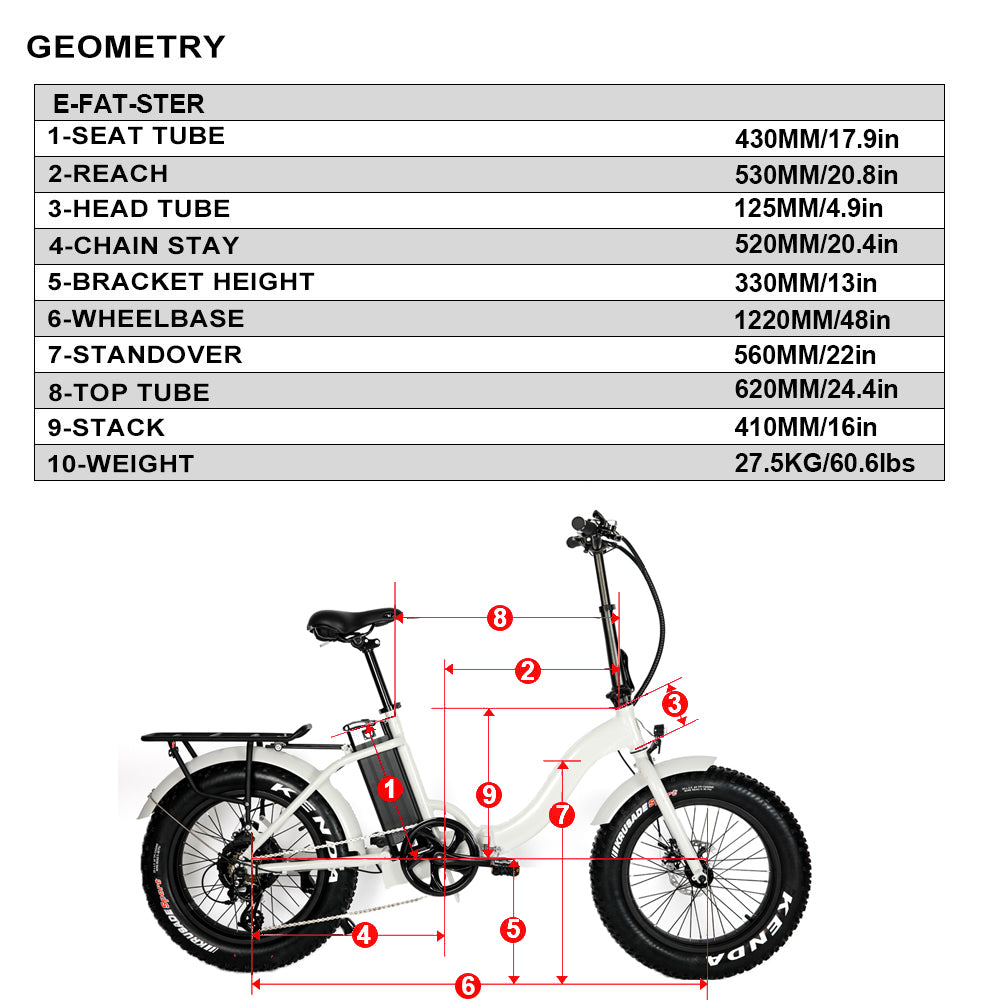 EUNORAU E-FAT-STEP 48V 12.5Ah/17.5Ah 500W Folding Step-Thru Electric Bike