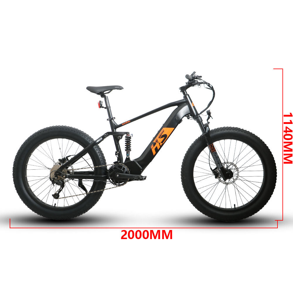 2 x EUNORAU FAT-HS 48V/14Ah 1000W Fat Tire Electric Mountain Bike