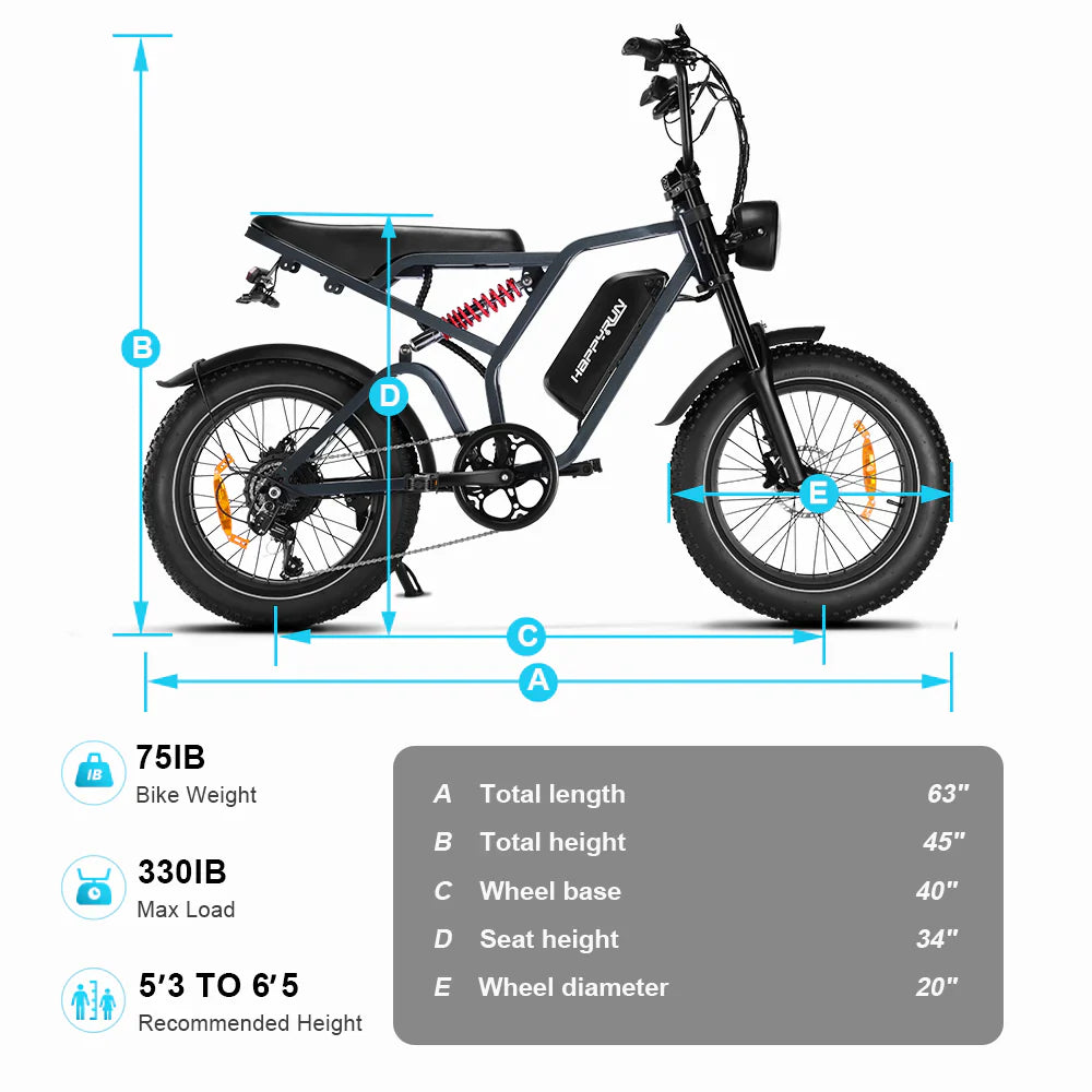 HappyRun G60 Pro 48V/25Ah 2000W Electric Bike