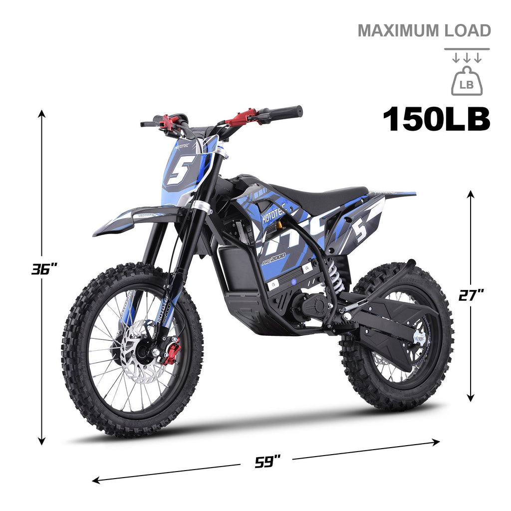 MotoTec 60v 2000w Pro Mini E-Moto Bike