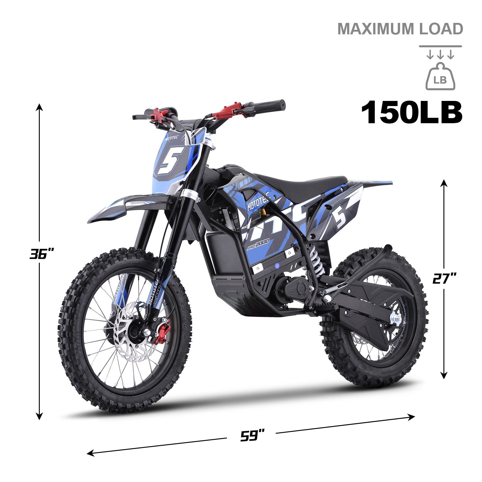 MotoTec 60v 2000w Pro Mini E-Moto Bike