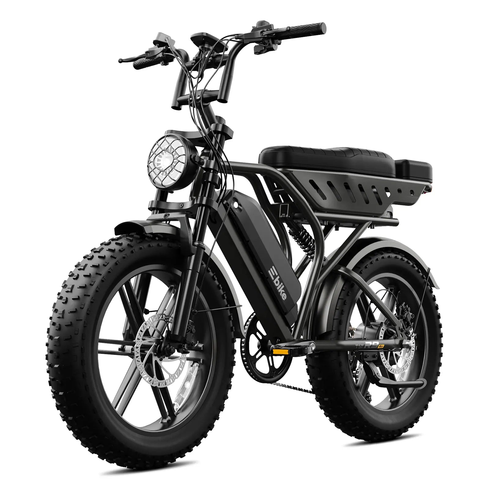 TST® R9 Dual-Battery 1500W Long-Range Full-Suspension Moped Style Electric Bike (2026 Model)