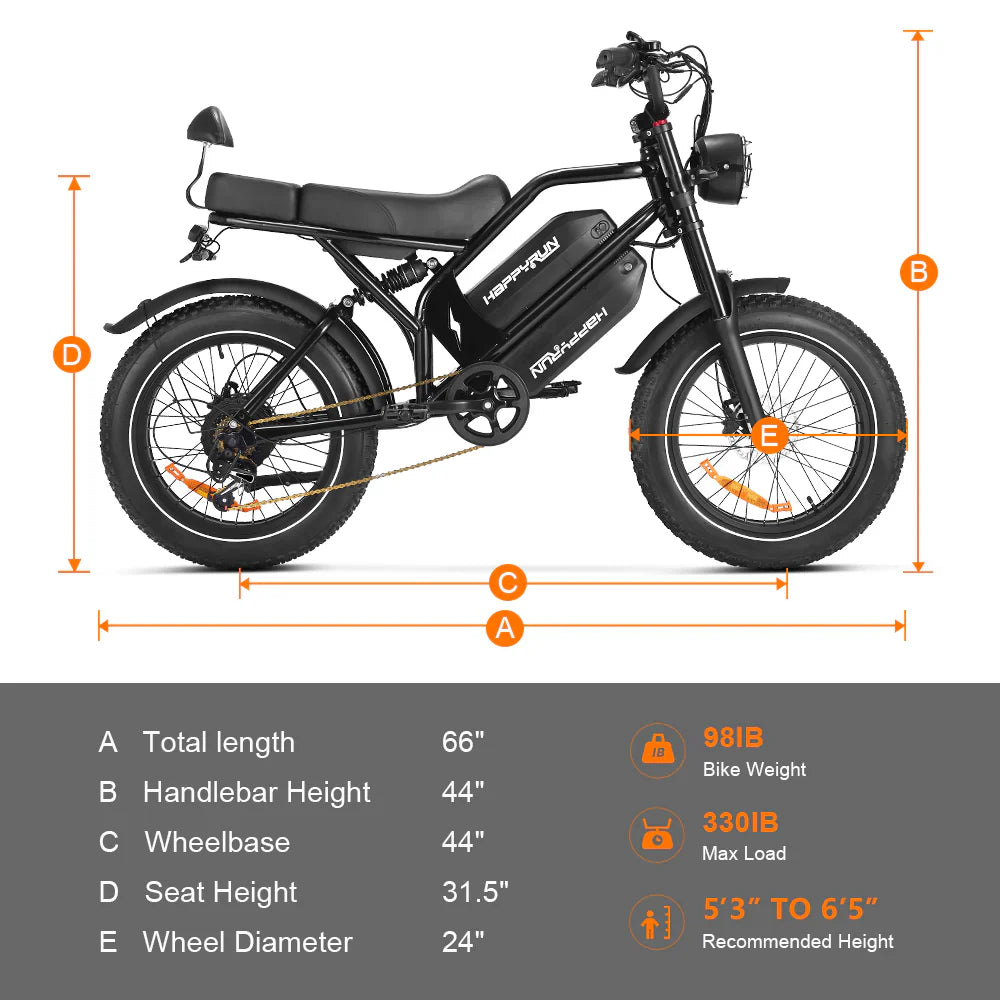 HappyRun G70 48V/38Ah 2000W Electric Cargo Bike