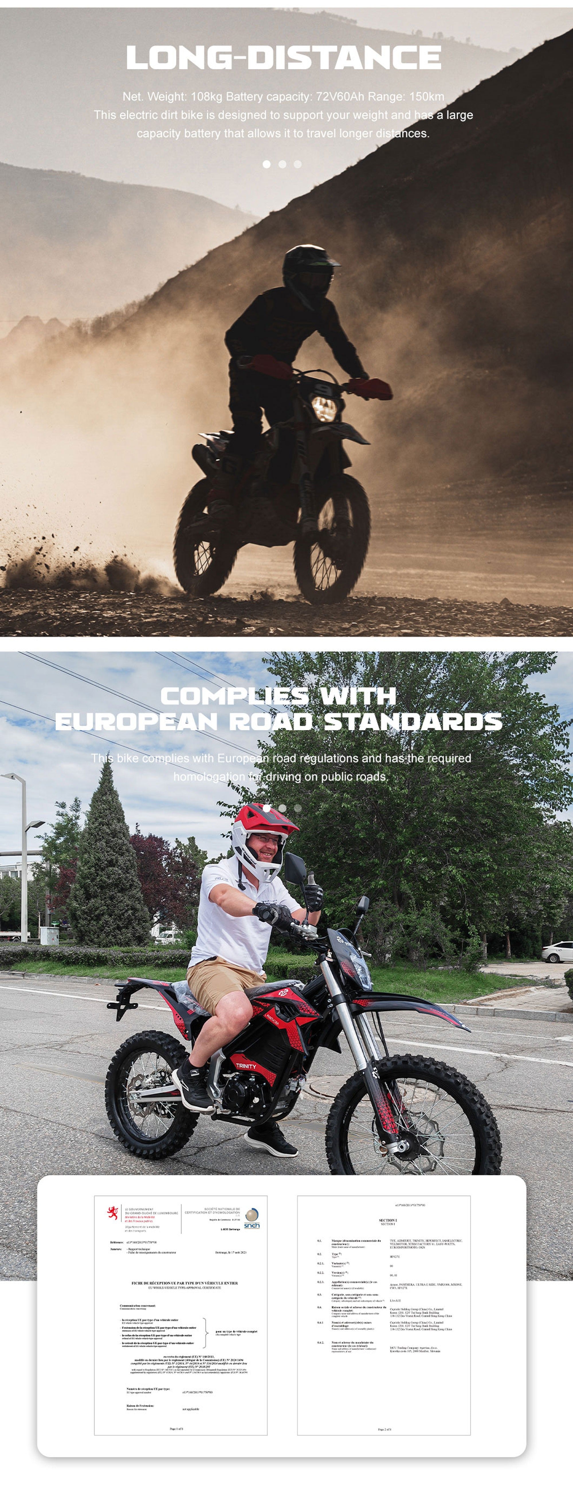 MotoTec Venom 72V/50Ah 12,000W Off-Road Electric Dirt Bike